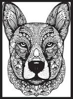 chien mandala coloration pages vecteur