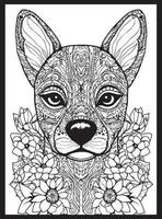 chien mandala coloration pages vecteur