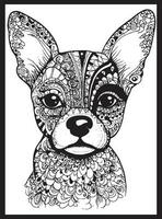 chien mandala coloration pages vecteur