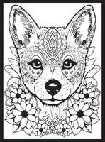 chien mandala coloration pages vecteur