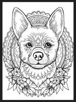 chien mandala coloration pages vecteur