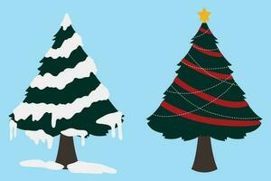 Noël arbre , neige arbre , pomme de pin arbre vecteur