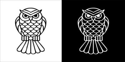 illustration, vecteur graphique de hibou noir et blanc couleur, avec transparent Contexte