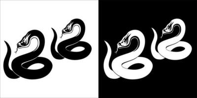 illustration, vecteur graphique de serpent icône, noir et blanc Couleur sur transparent Contexte