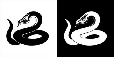 illustration, vecteur graphique de serpent icône, noir et blanc Couleur sur transparent Contexte