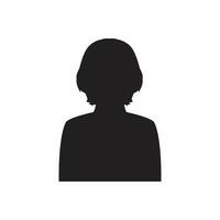 monochrome femme avatar silhouette. utilisateur icône vecteur dans branché plat conception.