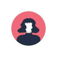 profil image de femme avatar pour social réseaux avec moitié cercle. mode vecteur. brillant vecteur illustration dans branché style.