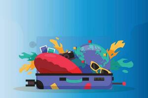 monde tourisme jour, Voyage concept vecteur illustration