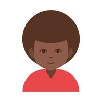 icône plate de dessin animé de portrait de garçon afro-américain vecteur