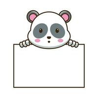 mignonne dessin animé Panda illustration détient une Vide signe isolé sur blanc Contexte vecteur