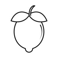 icône de ligne de style bande dessinée pop art citron fruits agrumes vecteur