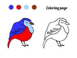illustration d'oiseau mignon. coloriage ou livre pour bébé. vecteur