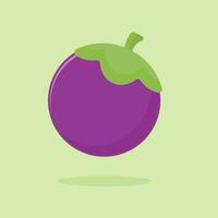 vecteur mangoustan illustration en bonne santé sucré fruit Célibataire image vert Contexte