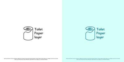 toilette papier logo conception illustration. Facile plat silhouette minimaliste toilette papier rouleau toilettes objet bidet salle de bains accessoires. vecteur