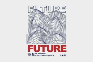 vêtement de rue futuriste graphique conception vecteur tee conception