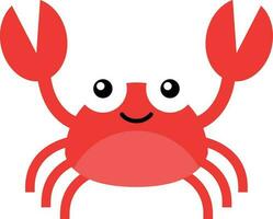 Crabe personnage souriant avec gros les griffes sur une blanc.mignon Crabe dessin animé vecteur icône illustration, mascotte logo, dessin animé animal style