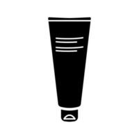 visage crème dans tube icône silhouette. produits de beauté élite produits de beauté. logo ou emblème vecteur