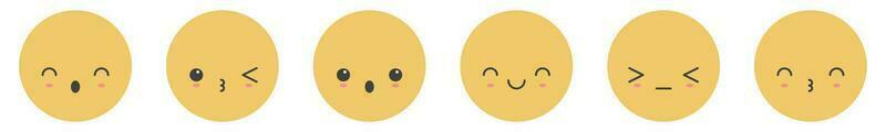 dessin animé emoji visages avec différent ambiance vecteur illustration collection