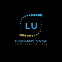 lu lettre logo conception sur noir Contexte. lu Créatif initiales lettre logo concept. lu unique conception. vecteur