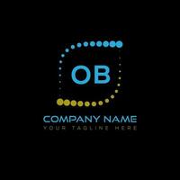 ob lettre logo conception sur noir Contexte. ob Créatif initiales lettre logo concept. ob unique conception. vecteur