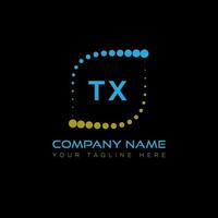 tx lettre logo conception sur noir Contexte. tx Créatif initiales lettre logo concept. tx unique conception. vecteur