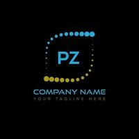pz lettre logo conception sur noir Contexte. pz Créatif initiales lettre logo concept. pz unique conception. vecteur