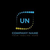 ONU lettre logo conception sur noir Contexte. ONU Créatif initiales lettre logo concept. ONU unique conception. vecteur