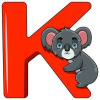 k lettre pour koala vecteur