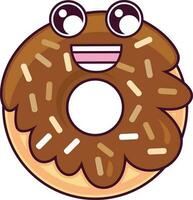 sucré Donut souriant personnage vecteur