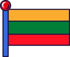Lituanie pays nation drapeau sur mât vecteur