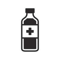 médicament bouteille icône. drogues boisson symbole. plat vecteur illustration