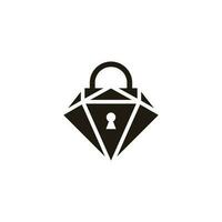 diamant cadenas bijoux Sécurité symbole logo vecteur