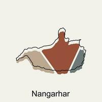 carte de nangarhar moderne géométrique logo, abstrait, dessins concept, logo, logotype élément pour modèle. vecteur