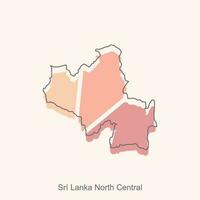 carte de sri lanka Nord central coloré illustration conception, monde carte international vecteur modèle avec contour graphique esquisser style isolé sur blanc Contexte