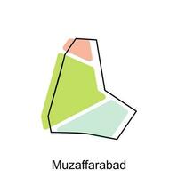 carte de muzaffarabad géométrique coloré illustration conception modèle, Pakistan carte sur blanc Contexte vecteur