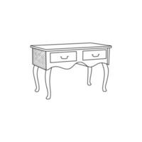 baroque table ligne Facile meubles et Accueil intérieur symbole Stock vecteur illustration.