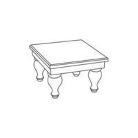 meubles de table coup intérieur symbole Stock vecteur illustration.
