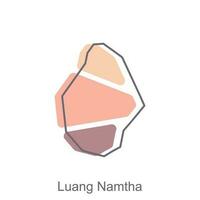 carte de Luang Namtha coloré géométrique avec contour vecteur conception, monde carte pays vecteur illustration modèle