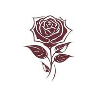 Rose fleur logo illustration vecteur conception modèle
