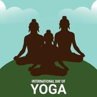 illustration vectorielle de la journée internationale du yoga ackground vecteur