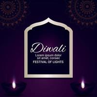 diwali le festival de la lumière carte de voeux célébration vecteur