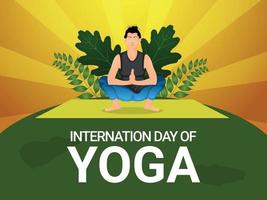 illustration vectorielle de la journée internationale du yoga ackground vecteur