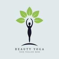 beauté yoga modèle logo vecteur