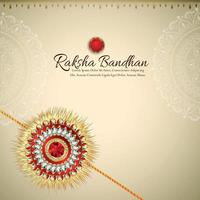 carte de voeux de festival indien raksha bandhan avec rakhi créatif vecteur