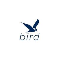 Facile bleu oiseau logo conception vecteur