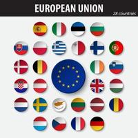 drapeaux de l'union européenne et des membres vecteur