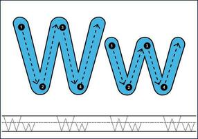 lettre tracé de az ,main tiré tracé feuilles de travail pour des gamins contrôle du stylet et écriture entraine toi vecteur