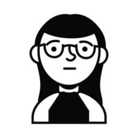 femme femme avec caractère avatar lunettes vecteur