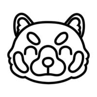 icône de style de ligne animal sauvage loup mignon vecteur