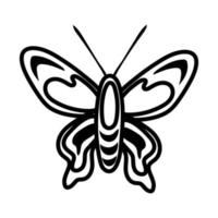 icône de style de ligne insecte beau papillon vecteur